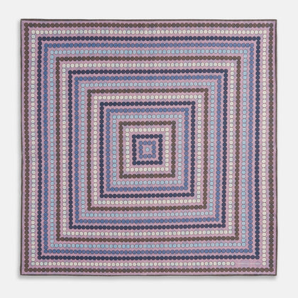 Lilac Dots and Floral Tile Double-Sided Silk Pocket Square Image 8