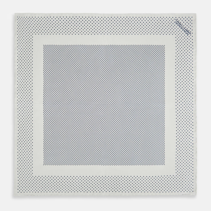 Cream Dot Silk Pocket Square Image 3