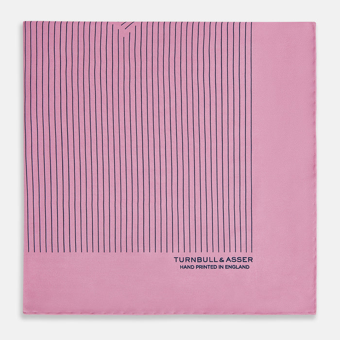 Pink Stripe Silk Pocket Square Image 3