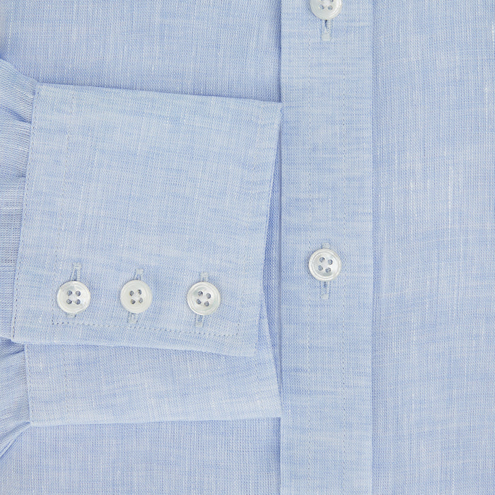 Pale Blue Linen Mayfair Shirt Image 3