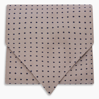 Navy and Lilac Micro Dot Silk Cravat Image 4