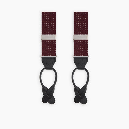 Burgundy Small Spot Adjustable Silk Braces Image 2