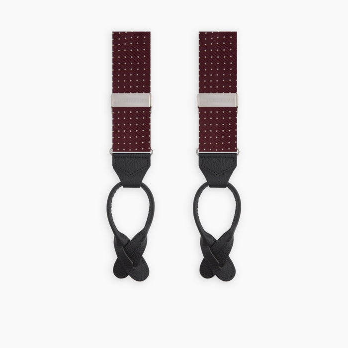 Burgundy Small Spot Adjustable Silk Braces Image 2