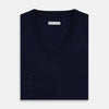 Navy Fine Merino V-Neck Jumper