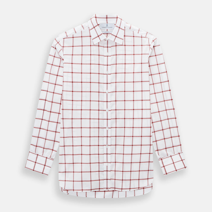 Dark Red Grid Check Mayfair Shirt