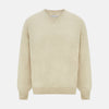 Ivory Cashmere V-Neck Jumper