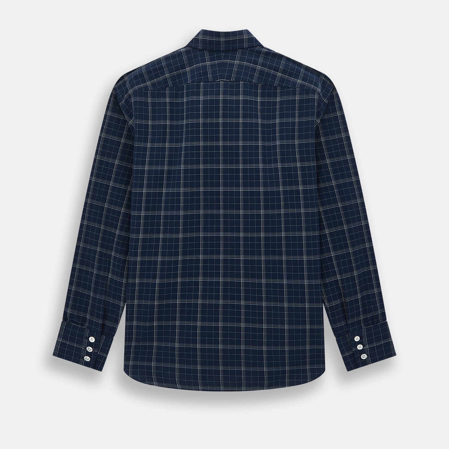 Image 3 of product Indigo and White Thin Plaid Check Windsor Shirt