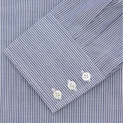 Navy and White Bengal Stripe Tailored Fit Shirt