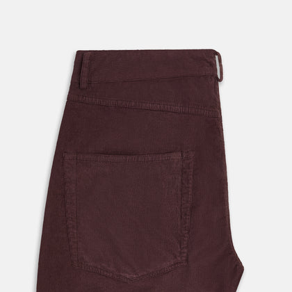 Burgundy Corduroy Charles Trousers Image 4