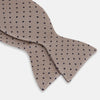 Navy and Taupe Micro Dot Silk Bow Tie