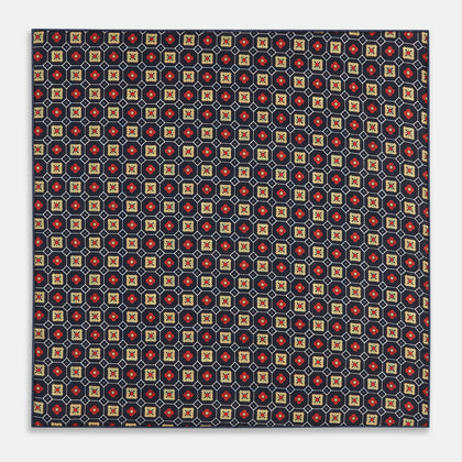 Orange Dots and Floral Tile Double-Sided Silk Pocket Square Image 9