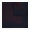 Navy and Burgundy Stripe Silk Pocket Square