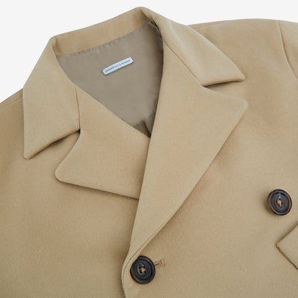 Camel Wellington Double-Breasted Caban Coat