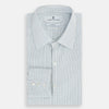View 5 of product The Pale Blue and Navy Grid Check Westminster Shirt by Turnbull & Asser features a button-down front and pointed collar, highlighting fine British craftsmanship, displayed on a white background.