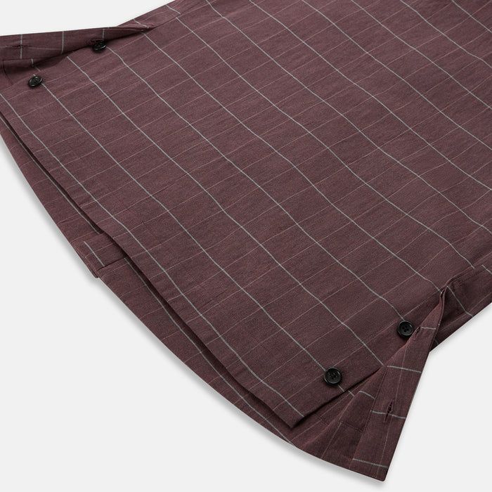 Burgundy Check Hampstead Overshirt Image 4