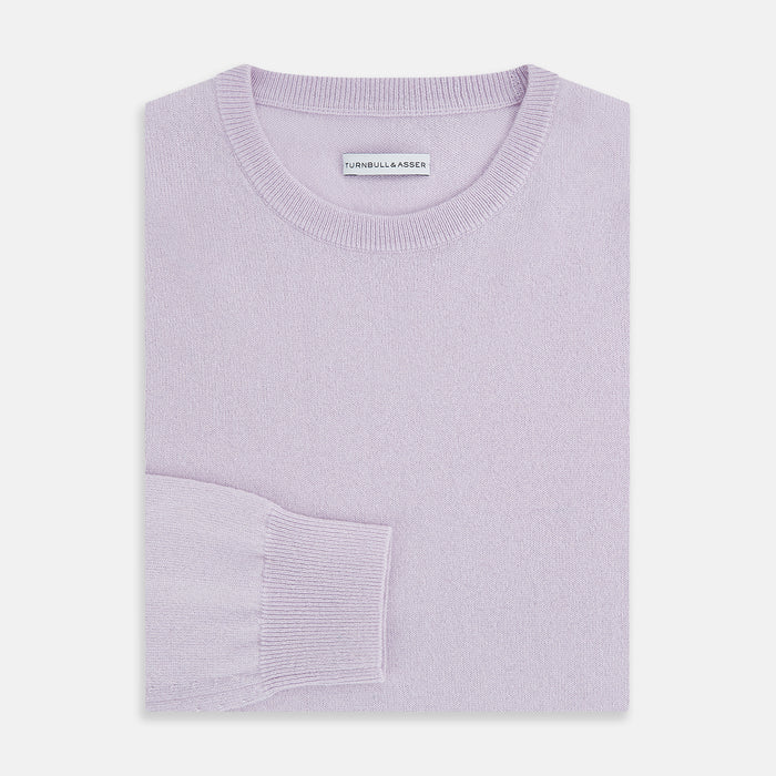 Lilac Cashmere Round Neck Jumper Image 3