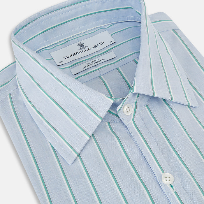 Blue and Green Multi-Stripe Westminster Shirt Image 1
