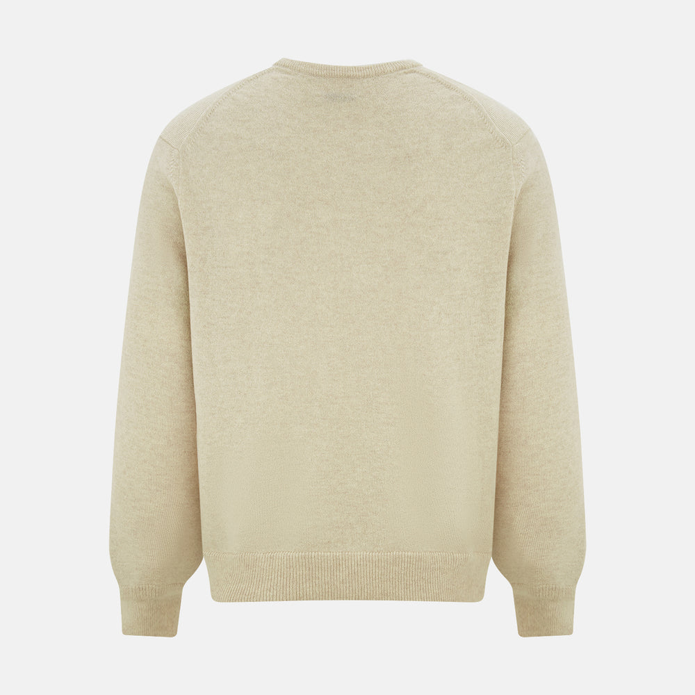 Ivory Cashmere V-Neck Jumper