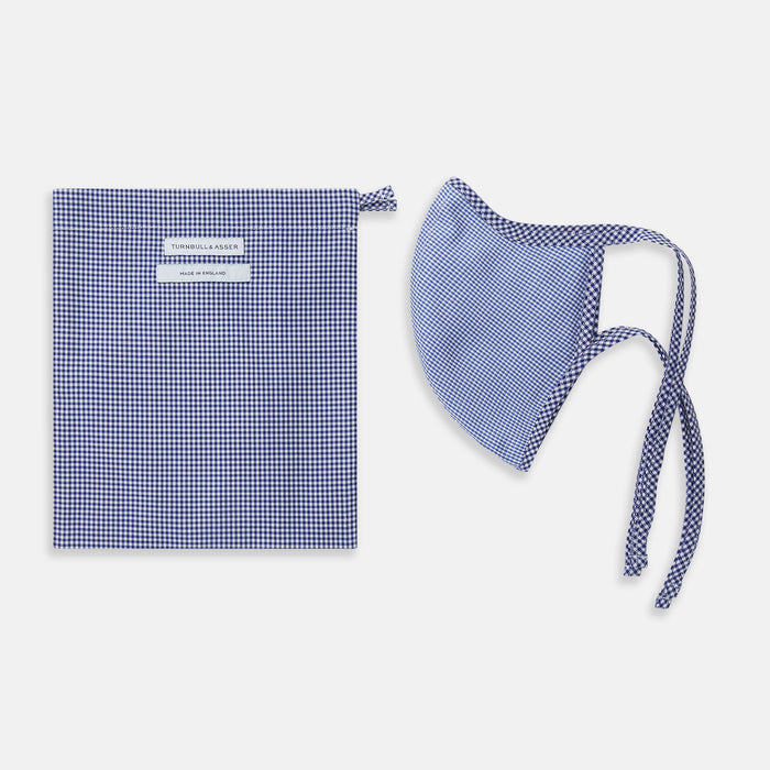 White & Navy Multi Check Commuter Mask With 3 Viroformula™ Filters Image 1