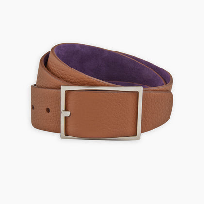 Lagun grained Nubuk Reversible Leather Belt Image 2