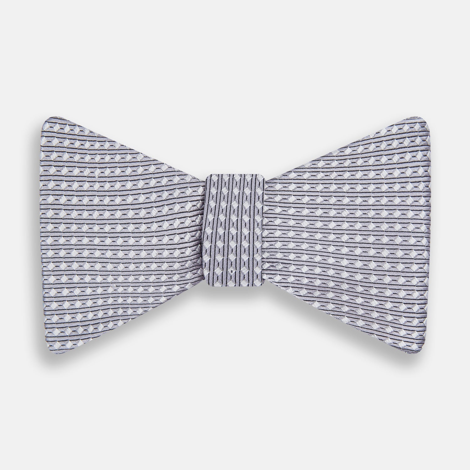 Image 1 of product Silver and White Square Silk Bow Tie