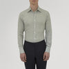 Grey Cashmere Blend Shirt with T&A Collar and 3-Button Cuffs