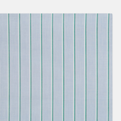 Blue and Green Multi Stripe Hand-Rolled Handkerchief