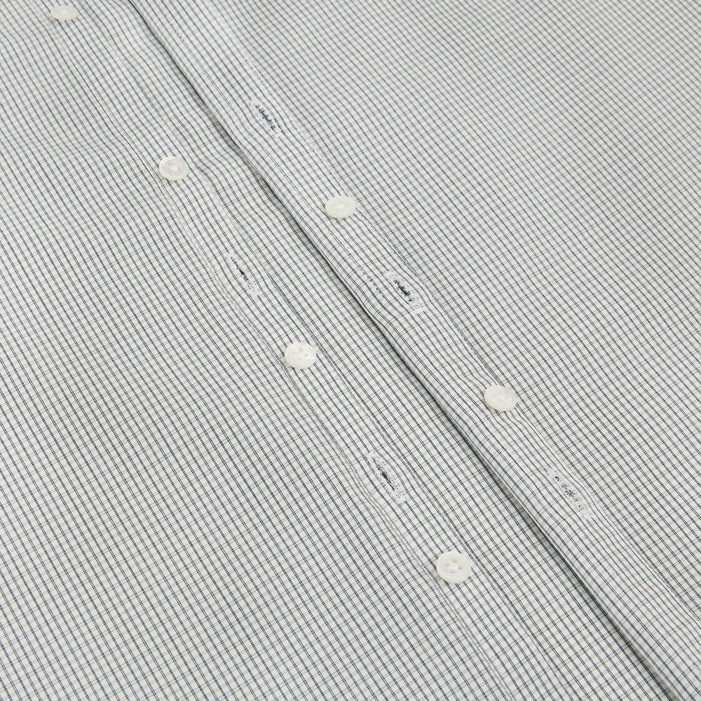 A forest green micro tattersall Westminster shirt by Turnbull & Asser with long sleeves, pointed collar, button-down front, and a tailored fit is displayed flat on a white background.