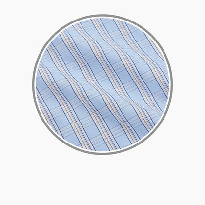Pale Blue Multi-check Cotton Fabric Image 2