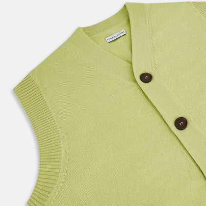 Melon Green Sleeveless Cardigan