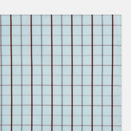 Burgundy Combination Check Hand-Rolled Handkerchief