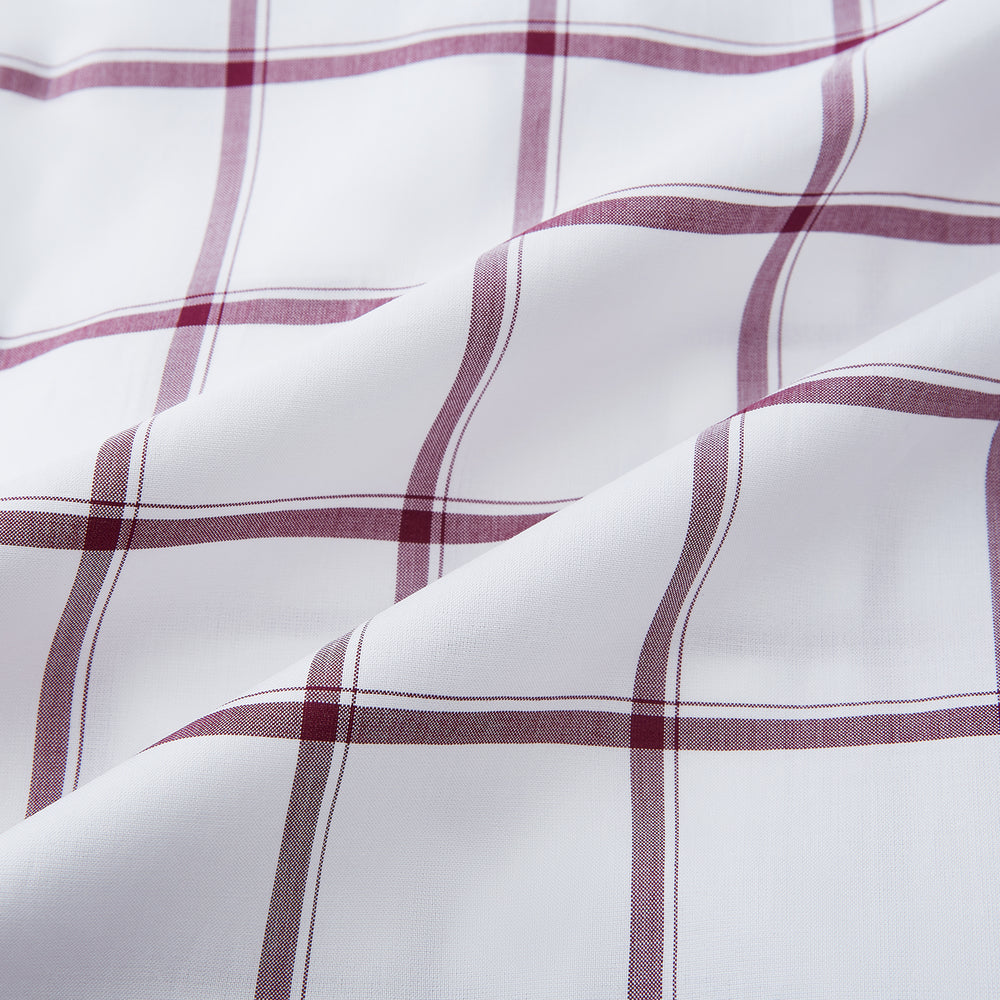 Burgundy Grid Check Mayfair Shirt