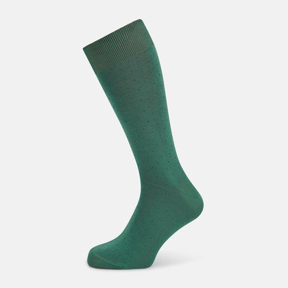 Forest Green/Navy Dot Mid-Length Socks