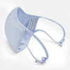 View 4 of product Turnbull & Asser's Exclusive Light Blue, White & Pink Stripe Commuter Mask features ear loops tied in bows and includes 3 VIROFORMULA™ filters for enhanced protection and comfort.