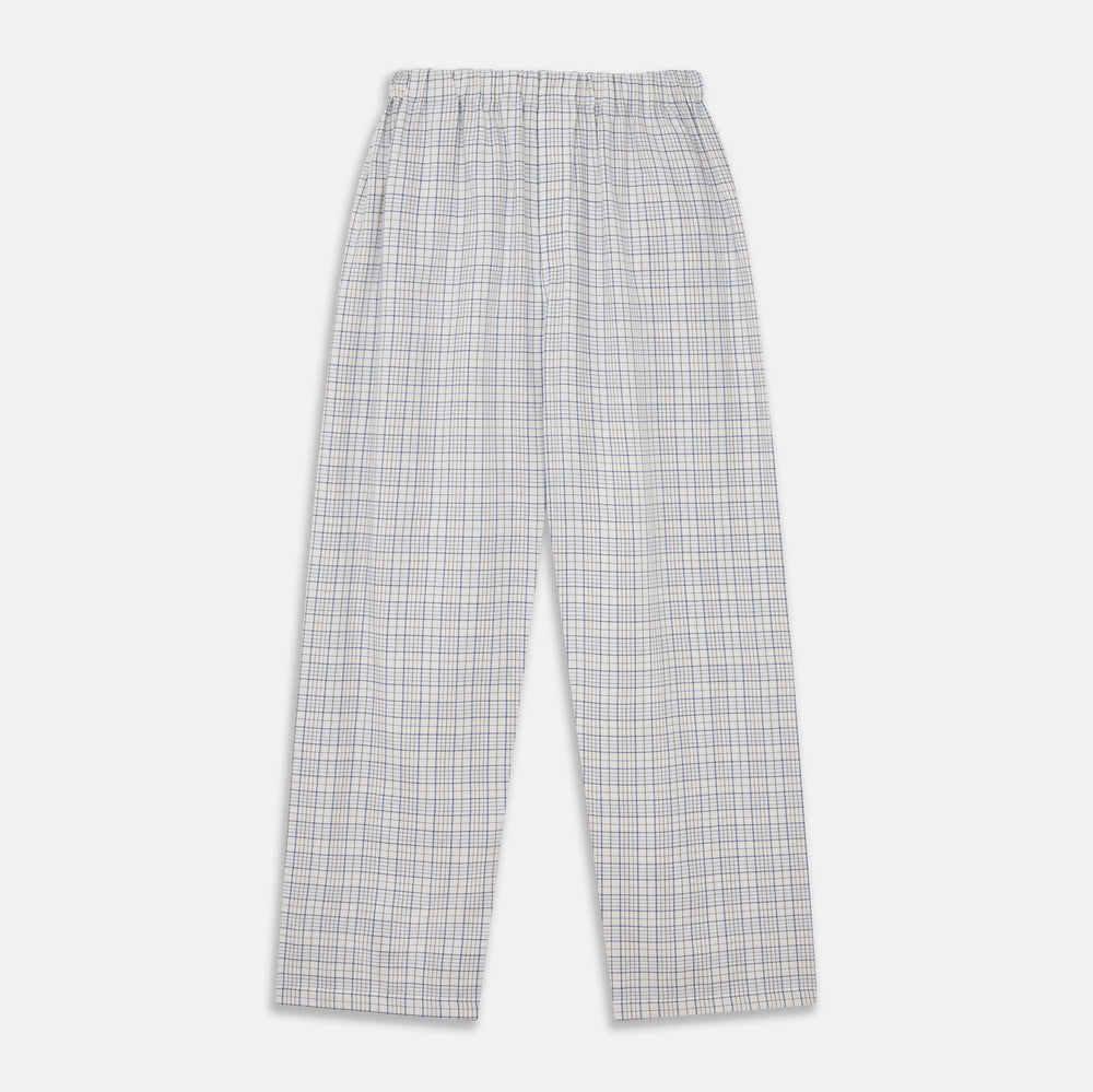 Blue Multi Check Cotton-Cashmere Modern Pyjama Set