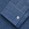 Blue Weekend Fit Linen Finch Shirt With Derby Collar And Chest Pocket