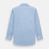View 3 of product The Turnbull & Asser Blue Multi Micro Check Mayfair Shirt features a classic T&A collar, button-up front, white buttons, cuffed long sleeves, and a refined light blue and white micro check pattern.