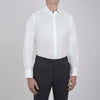 View 4 of product The Turnbull & Asser White Herringbone Superfine Cotton Shirt with T&A collar and 3-button cuffs is perfect for pairing with statement ties or elevating minimalist looks.