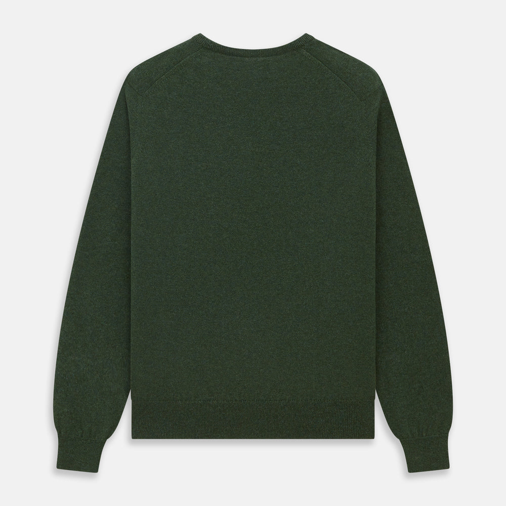 Green V-Neck Cashmere Jumper