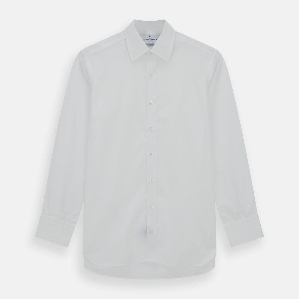 White Sea Island Quality Cotton Shirt with T&A Collar and 3-Button Cuffs