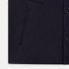 View 5 of product A navy button-up Primrose overshirt by Turnbull & Asser with a classic collar, two side pockets, a left chest pocket, and buttoned cuffs—an ideal blazer alternative, shown on a plain white background.