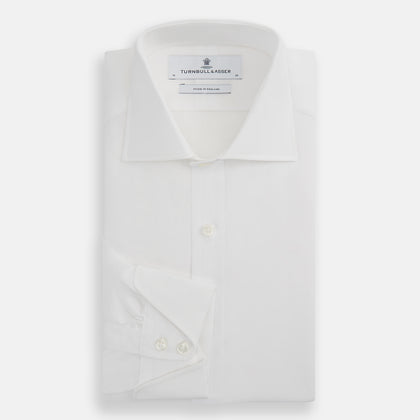 White Poplin Shirt With Regent Collar and 2-Button Cocktail Cuffs Image 3