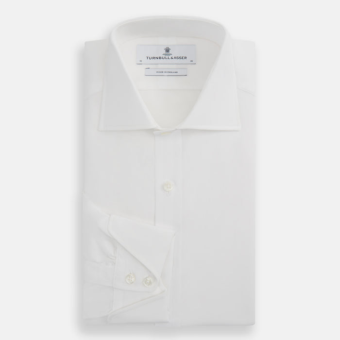 White Poplin Shirt With Regent Collar and 2-Button Cocktail Cuffs Image 3