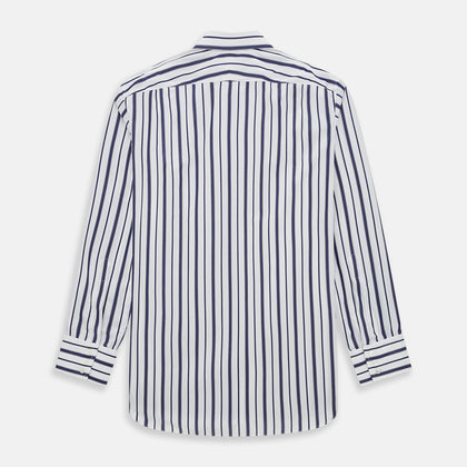Navy Double Stripe Mayfair Shirt Image 2