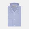 View 2 of product A smooth, even light blue circle—evoking Turnbull & Asser's Blue Two-Fold 200 Cotton Fabric—is centered in a thin gray ring on a plain white background.