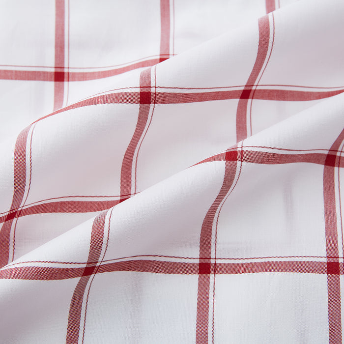 Dark Red Grid Check Mayfair Shirt Image 5