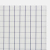 View 3 of product The Turnbull & Asser Dark Navy Double-Line Check Hand-Rolled Handkerchief features a white base with intersecting navy lines and hand-rolled edges, expertly crafted in England.