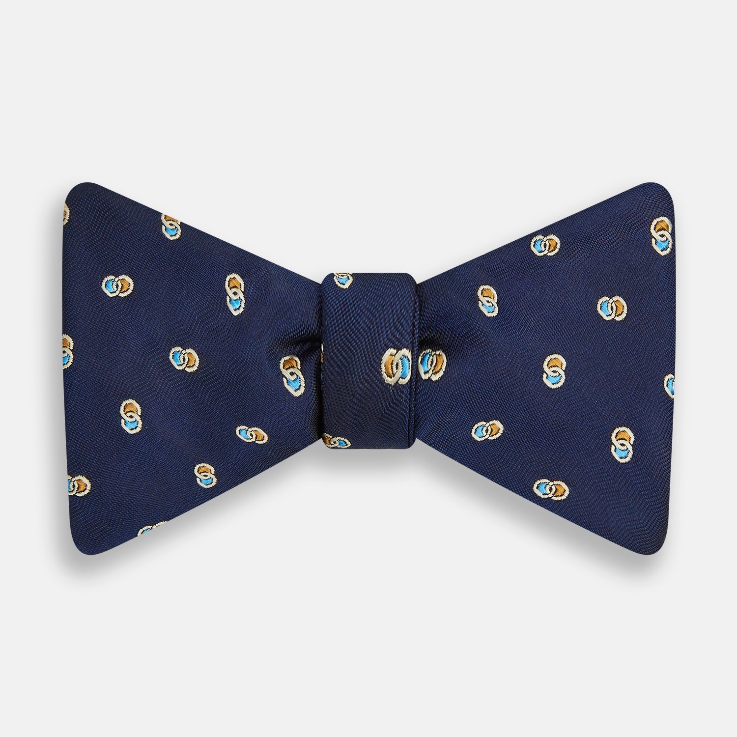 Image 1 of product Blue and Yellow Links Silk Bow Tie