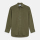 Green Silk Regular Fit Flaxton Shirt