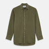 Green Silk Regular Fit Flaxton Shirt